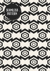 Abstract concept vector monochrome geometric pattern. Black and white minimal background. Creative illustration template. Seamless stylish texture. For wallpaper, surface, web design, textile, decor.