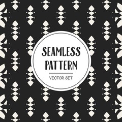 Abstract concept vector monochrome geometric pattern. Black and white minimal background. Creative illustration template. Seamless stylish texture. For wallpaper, surface, web design, textile, decor.