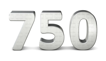750 zahl silber 3d number silver struktur