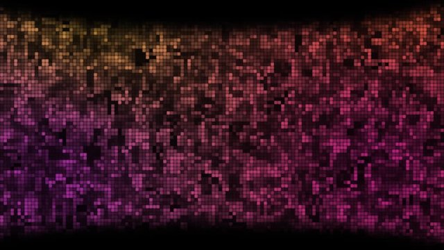 Abstract animation background with flickering particles of wall, rainbow color