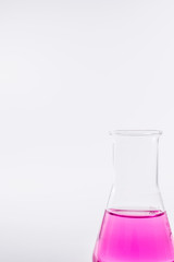 science and clinic background. Chemical and Medical laboratory research.  laboratory beakers with colorful liquids and reagents.  