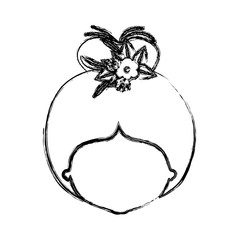 monochrome blurred silhouette of caricature faceless woman with bun collected hairstyle and crown decorate with flowers