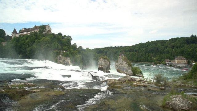 The biggest waterfall - Rhine Falls at Europe, Switzerland