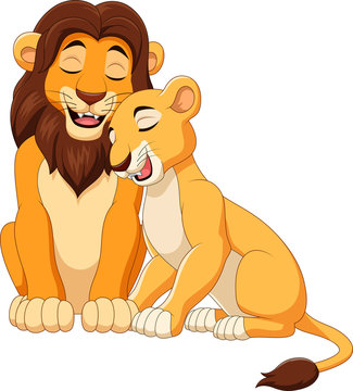 Cartoon lion couple