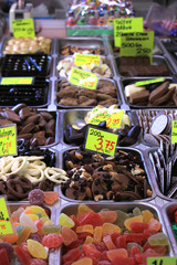 Candy and chocolate market stall