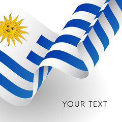 Obraz premium Uruguay flag. Patriotic design. Vector illustration.