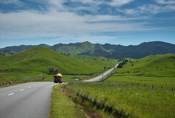 Concrete truck on delivery