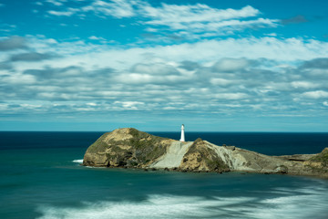 Fototapeta na wymiar Castle Point Lighthouse soft clouds