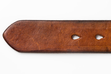 Leather belt isolated on white background