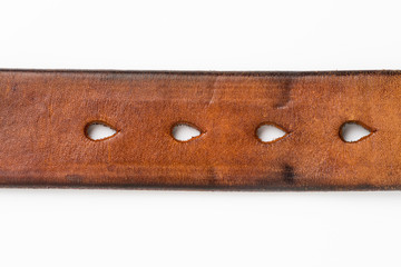 Leather belt isolated on white background