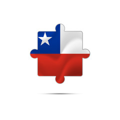 Isolated piece of puzzle with the Chile flag. Vector illustration.