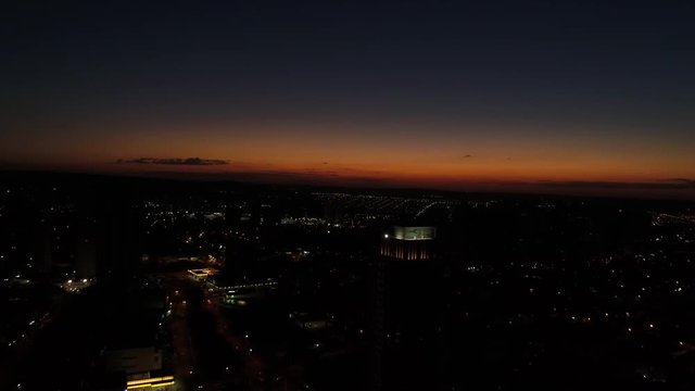 Amazing Sunset Hour in a City by Drone