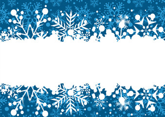 Christmas blue background with white frame