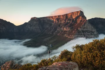 Crédence de cuisine en verre imprimé Montagne de la Table Table Mountain at Dawn 1