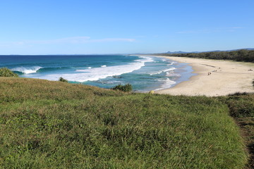 Fototapeta na wymiar A clear and sunny day at Hastings Point in northern New South Wales Australia