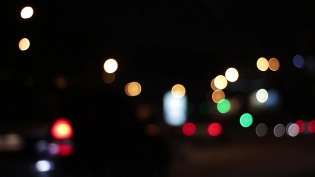 Night Car Street Light in blure