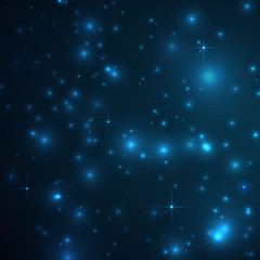 Starry night sky. Vector background.