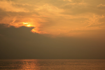 landscape of beautiful cloudy sky and sea in morning (can use as background)