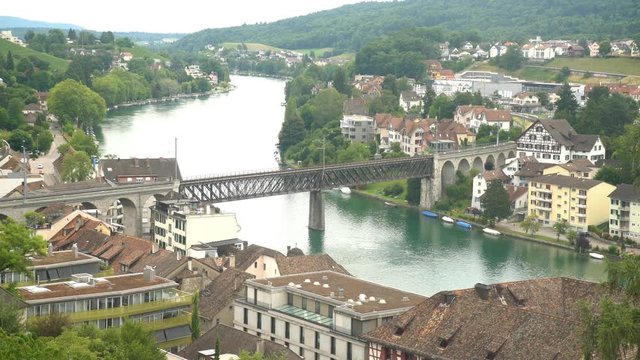 Aerial view from the famous and historical Munot, Schaffhausen, Switzerland