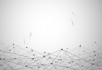 Abstract Polygonal Space Background with Connecting Dots and Lines