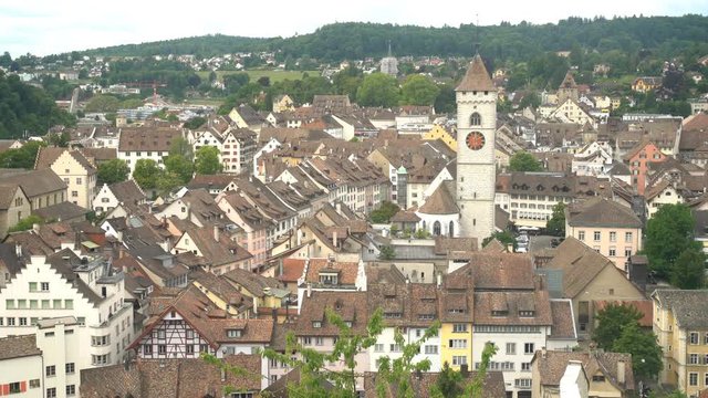 Aerial view from the famous and historical Munot, Schaffhausen, Switzerland