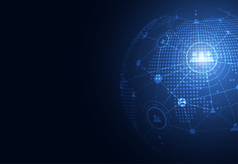 Global network connection. World map point and line composition concept of global business. Vector Illustration