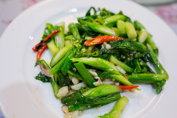 Chinese kale on oyster sauce (hong kong kale)