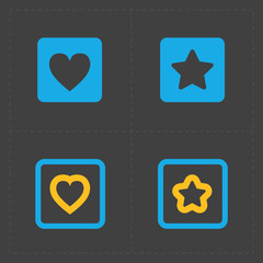 Star and Heart icons