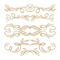 Vector calligraphy elements set.