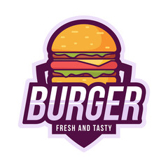 Burger Logo, Emblem Vector Logo