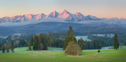 Fototapeta premium Tatra mountains in the morning.