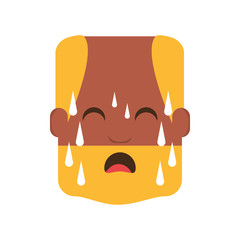 Man with heart attack face cartoon