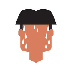 Man with heart attack face cartoon