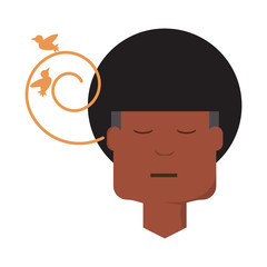 Man listening birds