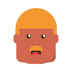 Man with heart attack face cartoon