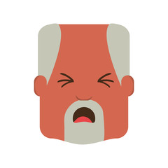 Man with heart attack face cartoon