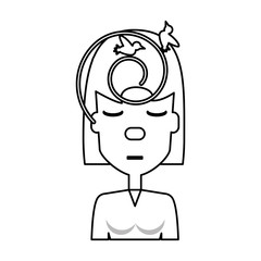 Woman listening birds