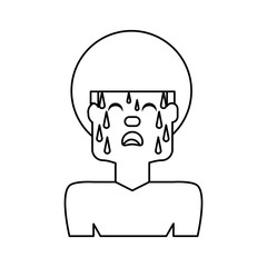 Man with heart attack face cartoon