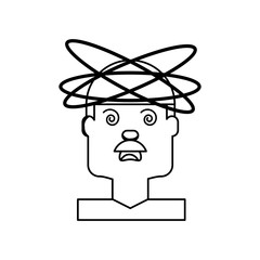 Crazy man cartoon