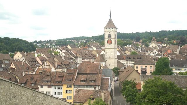 Aerial view from the famous and historical Munot, Schaffhausen, Switzerland