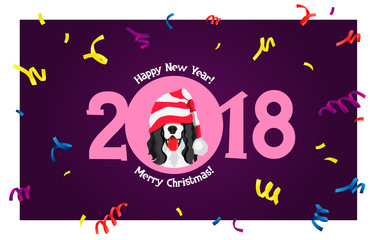 Cocker Spaniel. Happy new year