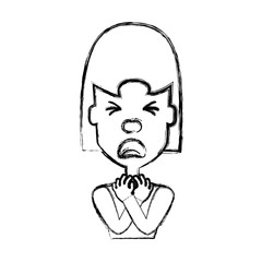 Woman with heart attack face