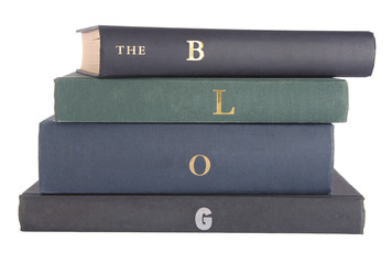 Pile of books with the word "BLOG" displayed on the spines