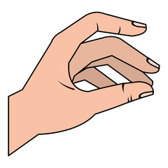 Hand taking isolated icon