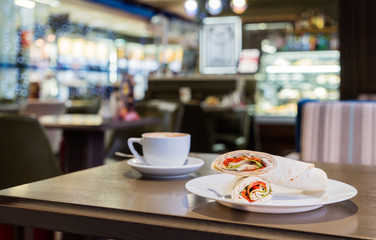 lunch in the cafe