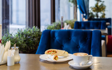 lunch in the cafe