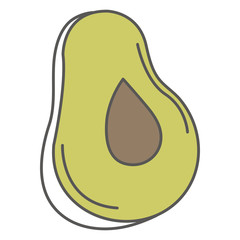 fresh avocado isolated icon