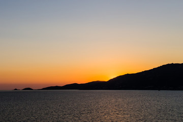 Sunset on the sanguinary islands, near Ajaccio in Corsica