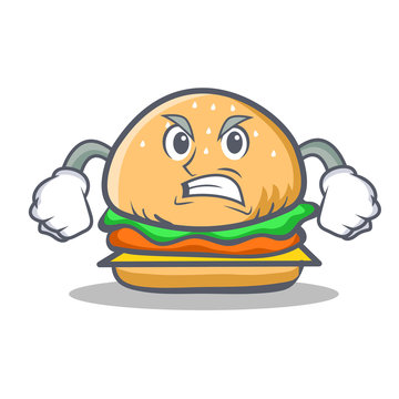 Angry Burger Character Fast Food