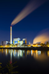 Waste Incineration Plant At Night